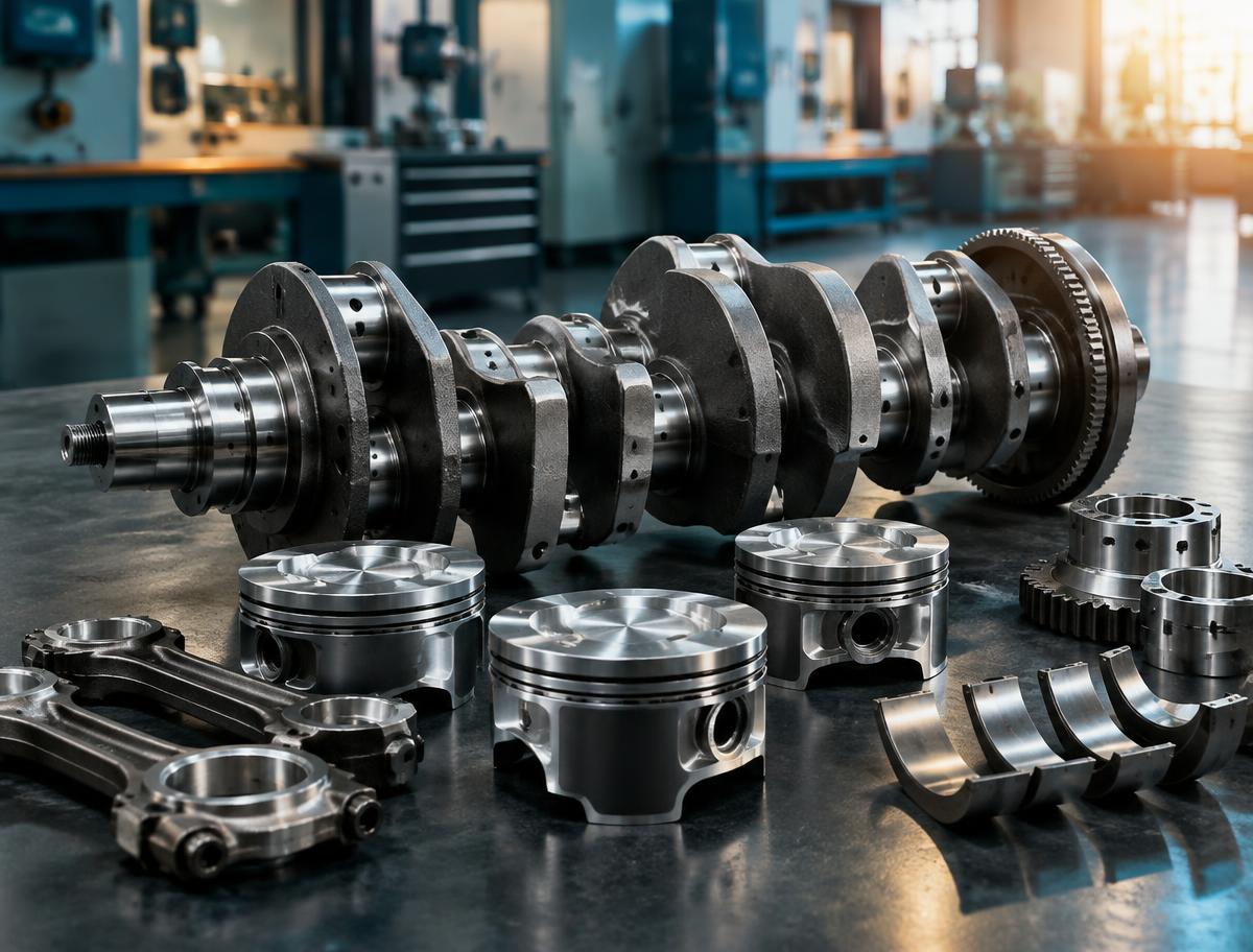 Automotive crankshafts, pistons and engine components